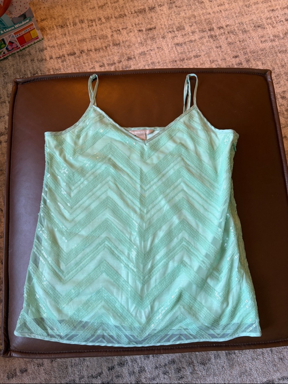 Banana Republic Mint Sequin Chevron Camisole size S